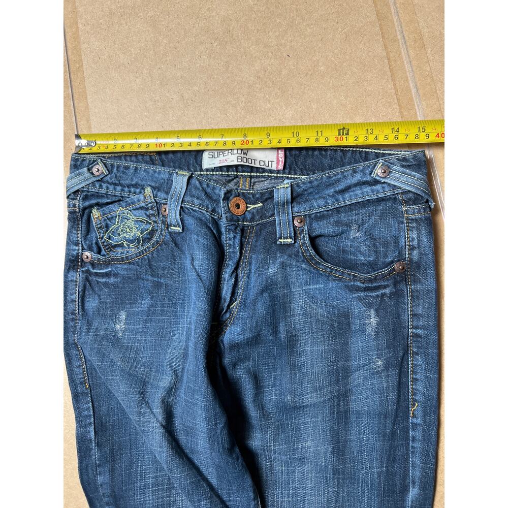 Levi’s Superlow Bootcut 518 Patchwork Jeans Size … - image 5